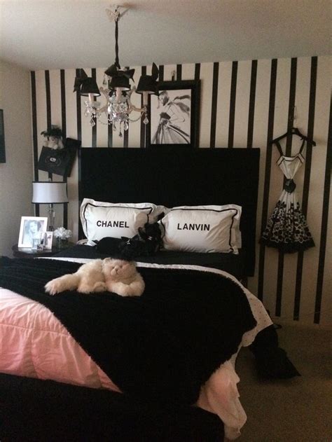 chanel inspired bedroom.